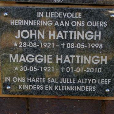 HATTINGH John 1921-1998 &amp; Maggie 1921-2010