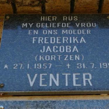 VENTER Frederika Jacoba nee KORTZEN 1957-1991