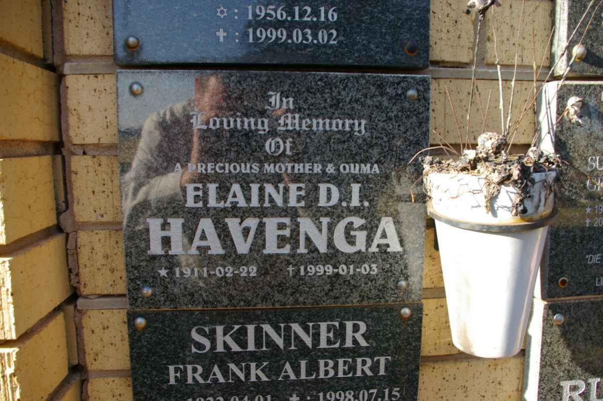 HAVENGA Elaine D.I. 1911-1999