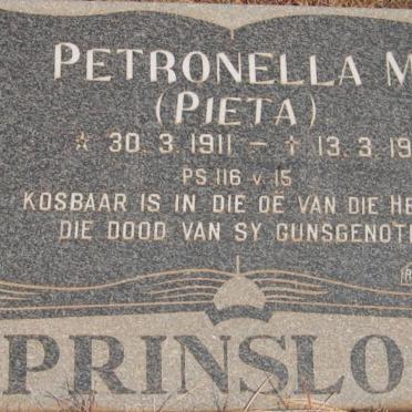 PRINSLOO Petronalla M. 1911-1994