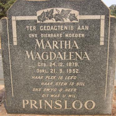 PRINSLOO Martha Magdalena 1878-1952