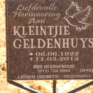 GELDENHUYS Kleintjie 1922-2013
