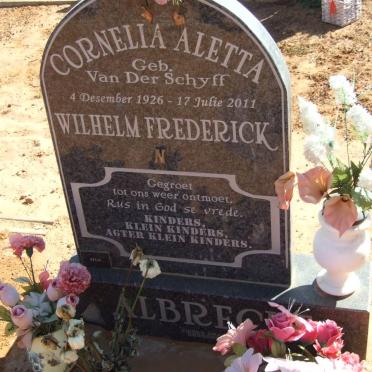 ALBRECHT Wilhelm Frederick &amp; Cornelia Aletta VAN DER SCHYFF 1926-2011