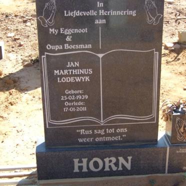 HORN Jan Marthinus Lodewyk 1939-2011