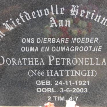 ELS Dorathea Petronella nee HATTINGH 1921-2003