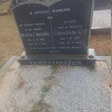 WESTHUIZEN Christiaan G.J., v.d. 1890-1988 &amp; Hester Carolina 1897-1961
