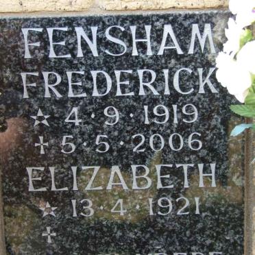 FENSHAM Frederick 1919-2006 &amp; Elizabeth 1921-