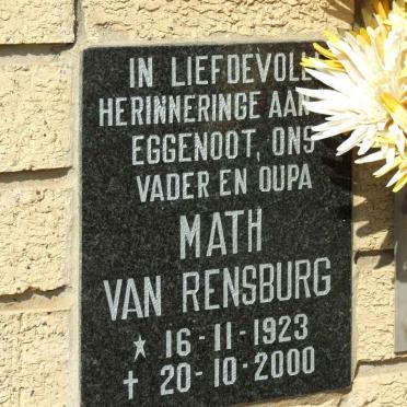 RENSBURG Math, van 1923-2000
