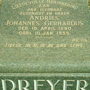 DREYER Andries Johannes Gerhardus 1890-1955