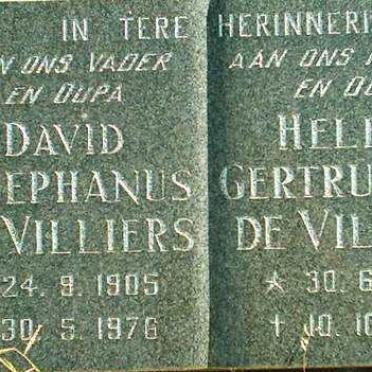 VILLIERS David Stephanus, de 1905-1976 &amp; Helena Gertruida M. 1909-1975