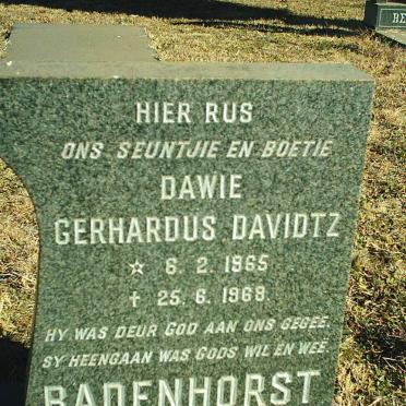 BADENHORST Gerhardus Davidtz 1965-1968