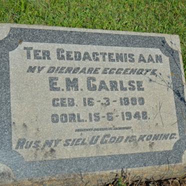 CARLSE J.H. 1867-1954 &amp; E.M. 1880-1948
