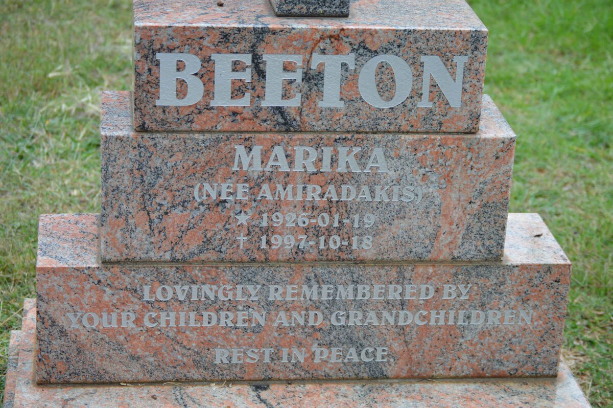 BEETON Marika nee AMIRADAKIS 1926-1997