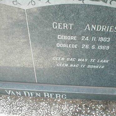 BERG Gert Andries, van den 1903-1969