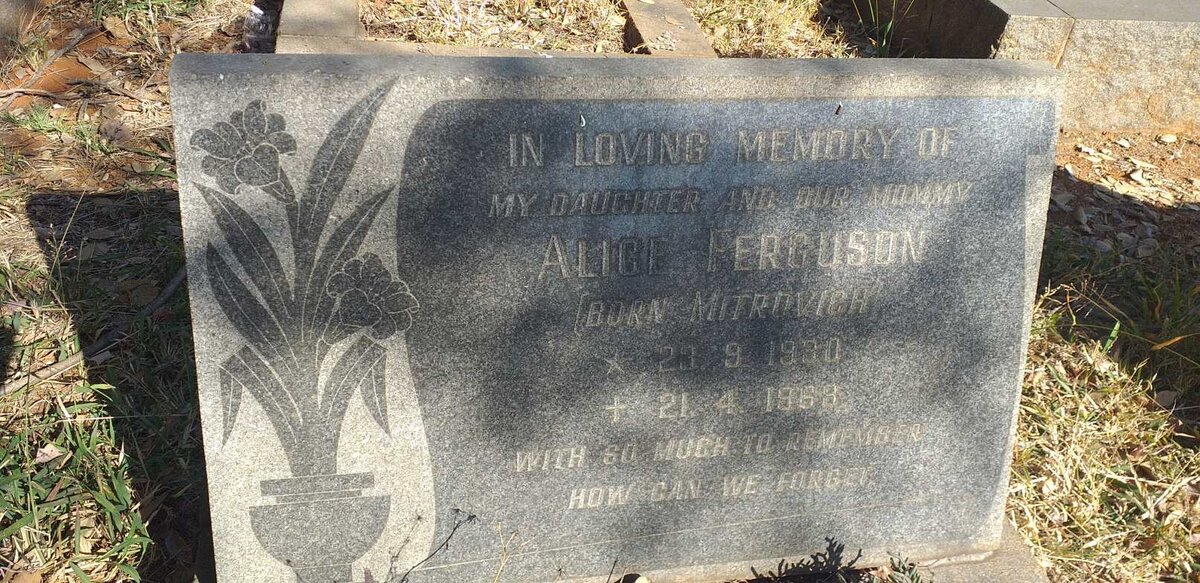 FERGUSON Alice nee MITROVICH 1930-1969 :: WESNER Alice 1954-1984 _2