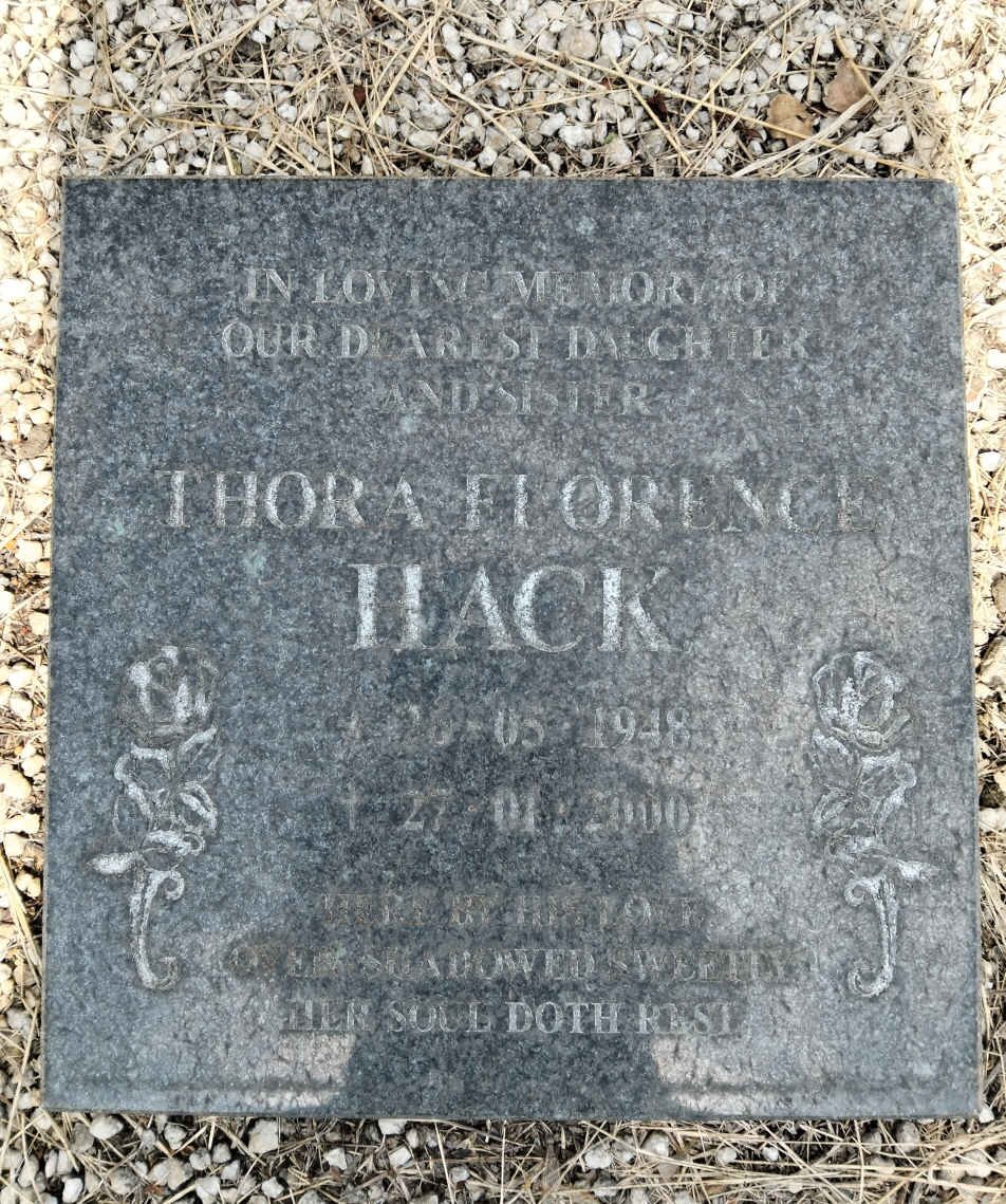 HACK Thomas Frost 1883-1965 & Olive 1909-2002 :: HACK Thora Florence 1948-2000 _2