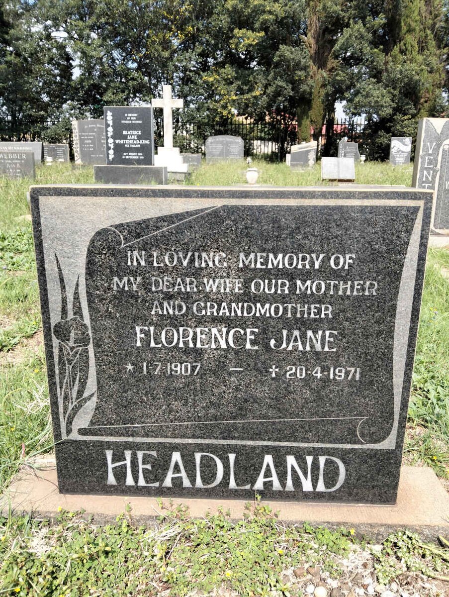 HEADLAND Florence Jane 1907-1971