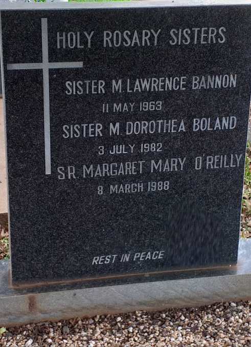 BANNON Lawrence -1963 :: BOLAND Dorothea -1982 :: O'REILLY Margaret Mary -1988