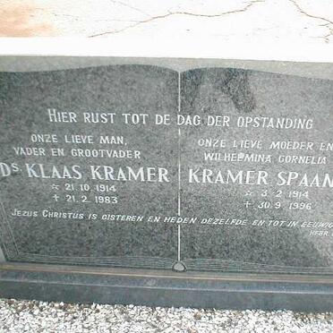 KRAMER Klaas 1914-1983 & Wilhelmina Cornelia Anna SPAANDER 1914-1996