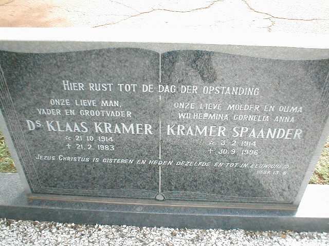 KRAMER Klaas 1914-1983 & Wilhelmina Cornelia Anna SPAANDER 1914-1996