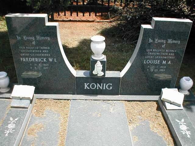 KONIG Frederick W.L. 1905-1977 &amp; Louise M.A. 1906-1984