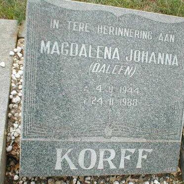 KORFF Magdalena Johanna 1944-1988