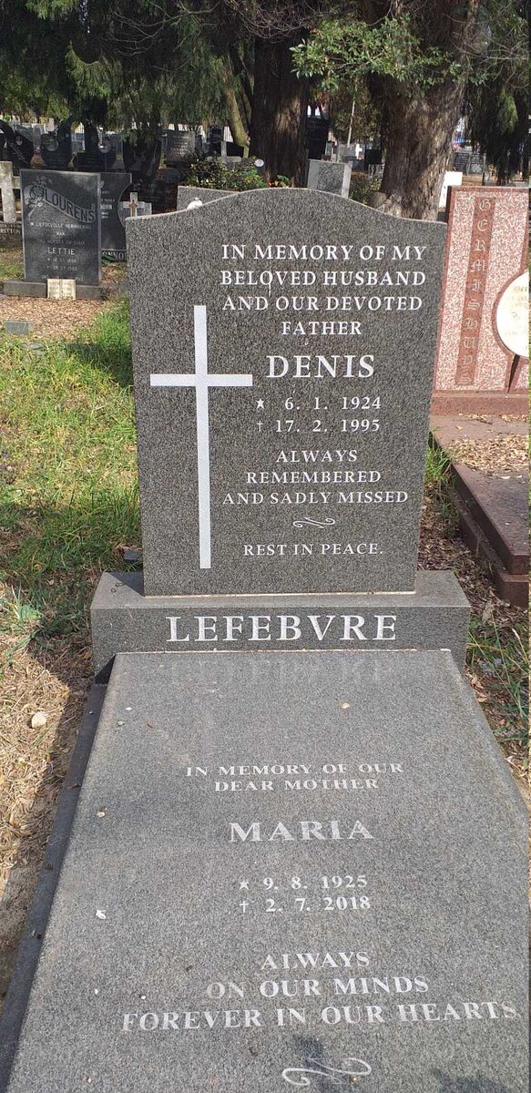 LEFEBVRE Denis 1924-1995 & Maria 1925-2018