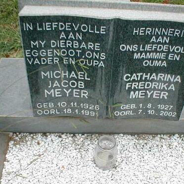 MEYER Michael Jacob 1926-1991 &amp; Catharina Frederika 1927-2002