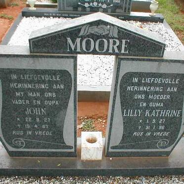 MOORE John 1927-1987 &amp; Lilly Kathrine 1927-1996