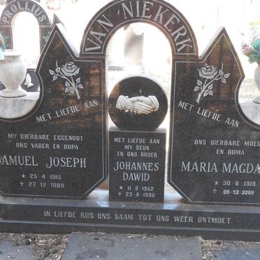 NIEKERK Samuel Joseph, van 1915-1989 &amp; Maria Magdalena 1919-2009 :: VAN NIEKERK Johannes Dawid 1952-1990