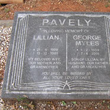 PAVELY Lilian 1909-1981 :: PAVELY George Myles 1938-2005