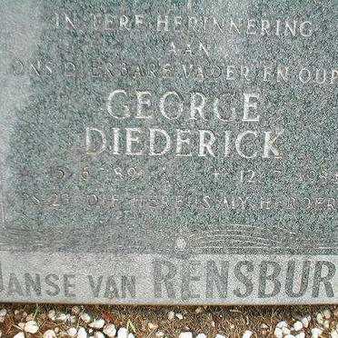 RENSBURG George Diederick, Janse van 1891-1984