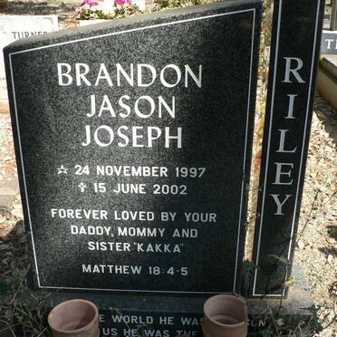 RILEY Brandon Jason Joseph 1997-2002