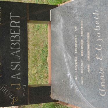 SLABBERT J.A. 1911-1970 &amp; Annie Elizabeth 1907-1982