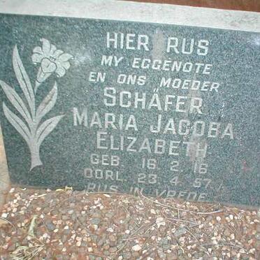 SCHAFER Maria Jacoba Elizabeth 1916-1957