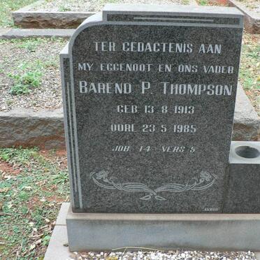 THOMPSON Barend P. 1913-1985