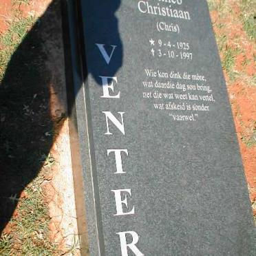 VENTER Gottlieb Christiaan 1925-1997