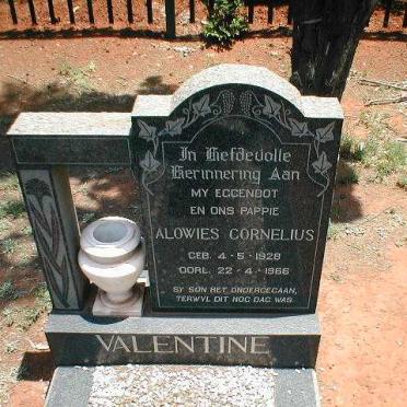 VALENTINE Alowies Cornelius 1928-1966