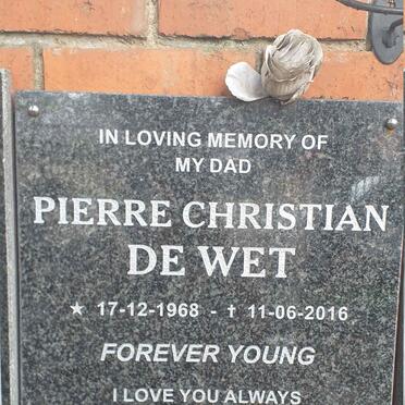 WET Pierre Christian, de 1968-2016