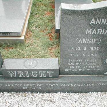 WRIGHT Anna Maria 1927-1994