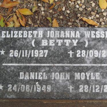 WESSELS Elizabeth Johanna 1927-2009 :: MOYLE Daniel John 1949-2008