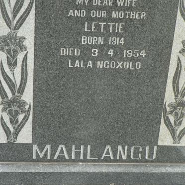 MAHLANGU Lettie 1914-1954