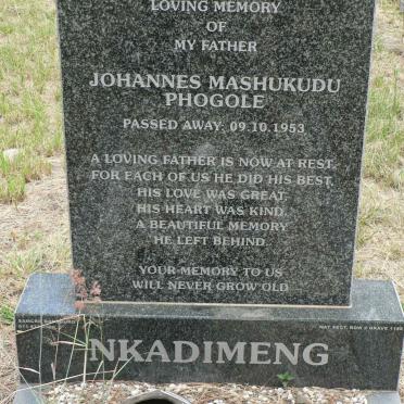 NKADIMENG Johannes Mashukudu Phogole -1953