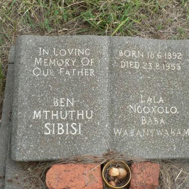 SIBISI Ben Mthuthu 1892-1953