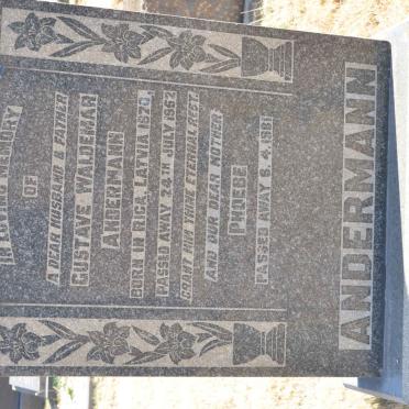 ANDERMANN Gustave Waldemar 1870-1952 &amp; Phoebe -1981