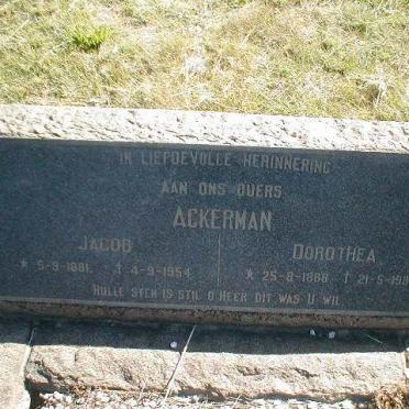 ACKERMAN Jacob 1881-1954 &amp; Dorothea 1888-1983