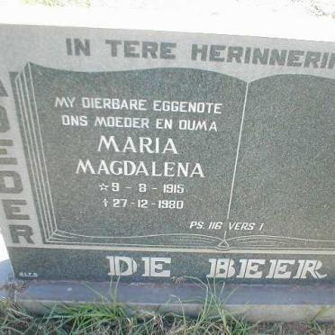 BEER Maria Magdalena, de 1915-1980
