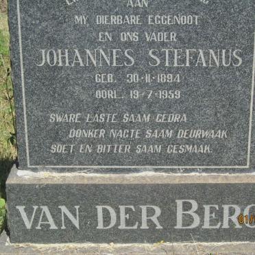 BERG Johannes Stefanus, van der 1894-1959