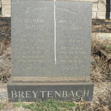 BREYTENBACH Christiaan Jozef 1902-1972 &amp; Anna Eleonora Sussanna 1907-1977