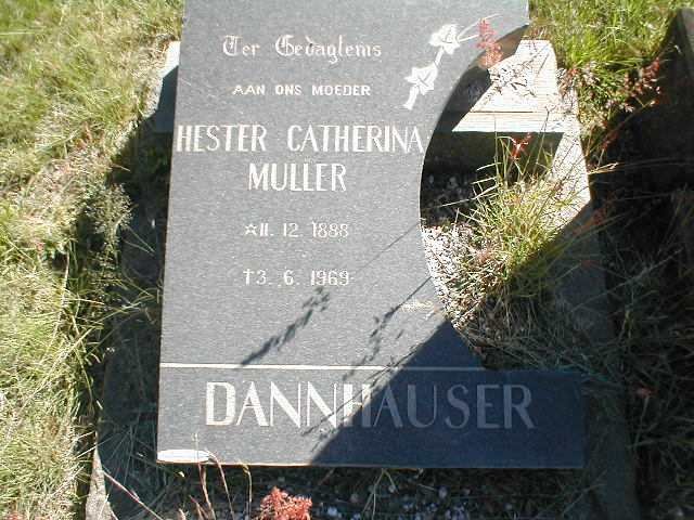 DANNHAUSER Hester Catherina Muller 1888-1969